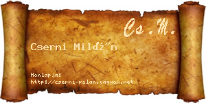 Cserni Milán névjegykártya