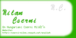 milan cserni business card